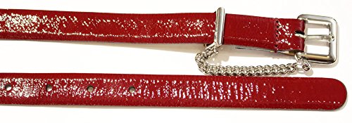 Dolce & Gabbana D&G DC0750E15F - Cinturón de mujer con barra recta de pintura con cadena (105 cm), color rojo