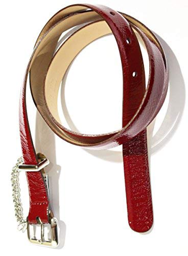 Dolce & Gabbana D&G DC0750E15F - Cinturón de mujer con barra recta de pintura con cadena (105 cm), color rojo