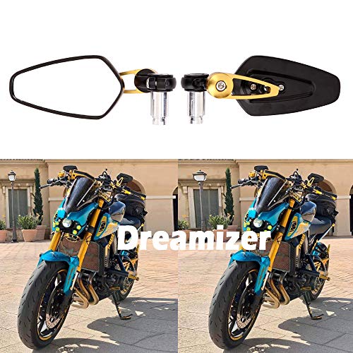 DREAMIZER 7/8" 22mm Motocicleta Espejos del Extremo del Manillar, Espejos Retrovisores Moto para Street Bike Dirt Bike Cruiser Scooter