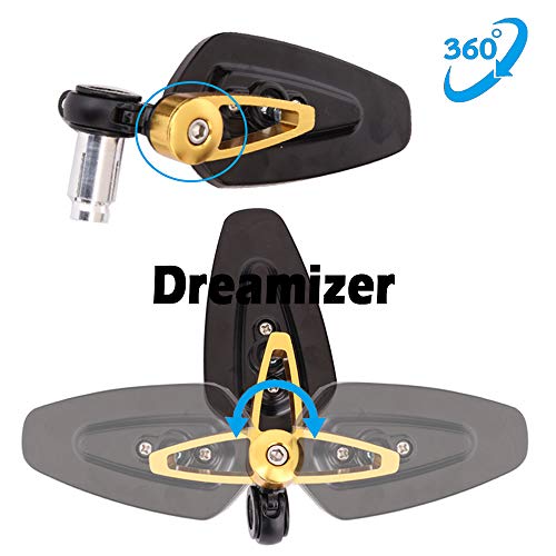 DREAMIZER 7/8" 22mm Motocicleta Espejos del Extremo del Manillar, Espejos Retrovisores Moto para Street Bike Dirt Bike Cruiser Scooter