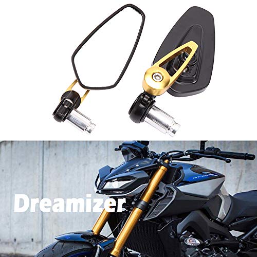 DREAMIZER 7/8" 22mm Motocicleta Espejos del Extremo del Manillar, Espejos Retrovisores Moto para Street Bike Dirt Bike Cruiser Scooter