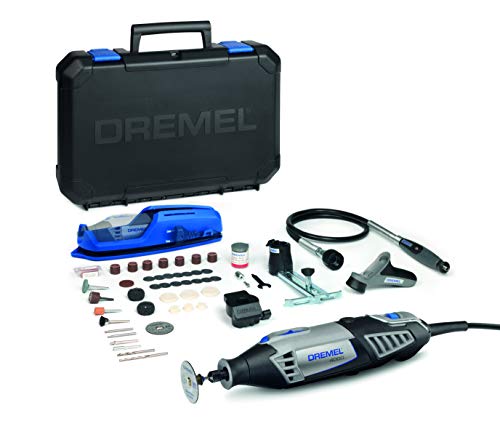 Dremel 4000 - Multiherramienta, 175 W, kit con eje flexible, 65 accesorios y 4 complementos, velocidad variable 5.000 - 35.000 rpm para tallar, grabar, fresar, amolar, limpiar, pulir, cortar y lijar