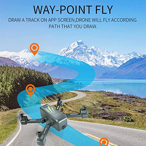 Dron GPS 5G con cámara 4K HD, cuadricóptero portátil Plegable con Retorno automático a casa, Ruta de Vuelo Personalizada, sígueme, Amplio Rango de Control, Drones para Adultos, niños y Principiantes