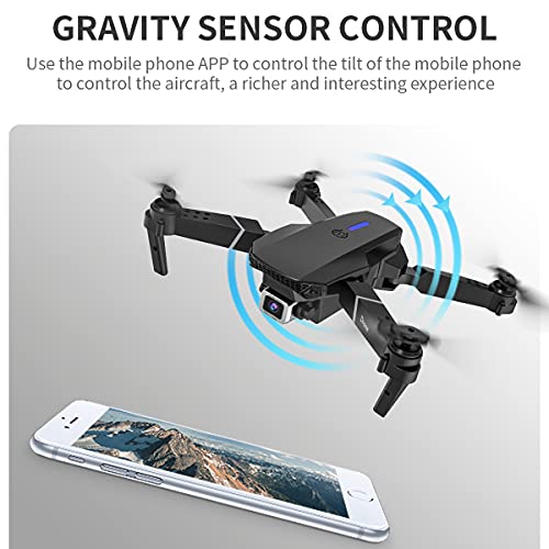 Drone Quadcopter con cámara dual 4K HD, duración de la batería de 20 minutos, GPS, fotografía con gestos manuales, volteretas en 3D, vuelo en ruta, modo sin cabeza, controles de la aplicación (Blanco)