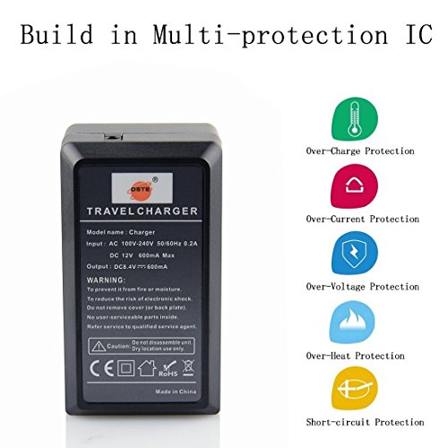 DSTE 2-Pieza Repuesto Batería y DC50E Viaje Cargador kit para Samsung IA-BP85ST VP-HMX08 VP-HMX10 VP-HMX10C VP-HMX20C VP-MX10 VP-MX20 VP-MX25 HMX-H100 HMX-H104 HMX-H105 HMX-H106 SC-HMX10 SC-HMX20C