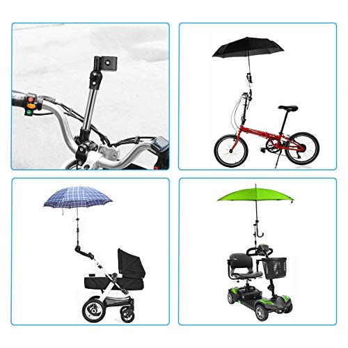 Ducomi Kinge - Soporte universal para paraguas para cochecito de bebé, conector para paraguas ajustable y extensible, para cochecito y bicicleta – Accesorio parasol para lluvia