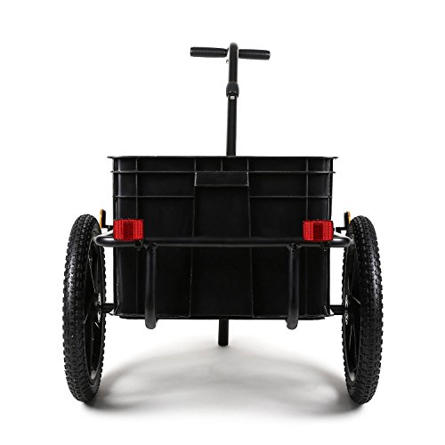 DURAMAXX Big-Mike - Remolque para Bicicleta, Carro, Caja de 70L, Carga máx 40 kg, Enganche esférico para Bicicletas de 26''- 28'', Estructura de Acero recubierta de Pintura en Polvo, Negro