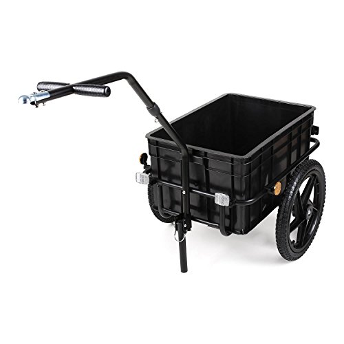 DURAMAXX Big-Mike - Remolque para Bicicleta, Carro, Caja de 70L, Carga máx 40 kg, Enganche esférico para Bicicletas de 26''- 28'', Estructura de Acero recubierta de Pintura en Polvo, Negro