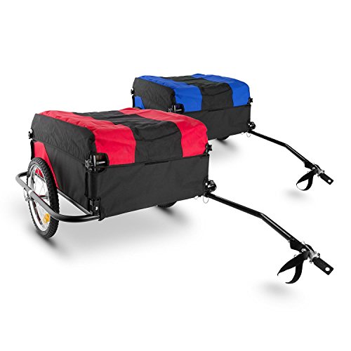 DURAMAXX Mountee - Remolque para Bicicletas, Desmontable, Capacidad 130 litros, Carga 60 kg, Bastidor Acero, Neumáticos 16", Palanca 70 cm, Ruedas Acero, Impermeable, Lona Nailon, Azúl