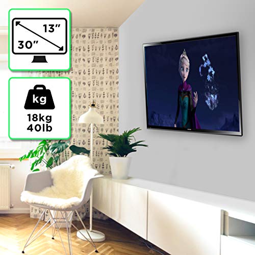Duronic TVB1120 Soporte TV de pared giratorio para pantalla de entre 13" a 30" pulgadas hasta 18kg máx - Soporte SOLO compatible con VESA - Monitor LED, LCD, plasma