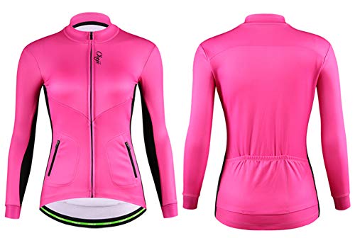 DuShow Mujeres Ciclismo Polar Chaqueta Invierno Manga Larga Ciclismo Jersey Térmico Shoftsell a prueba de viento Bicicleta Jersey