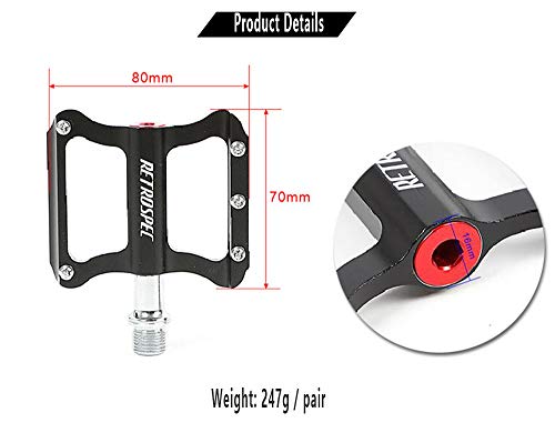 DXIA Pedales Bicicleta de Montaña, Pedales Bicicleta de Montaña CNC de Aleación de Aluminio Ultraligero, Antideslizante Pedales Ciclismo Durable, para MTB y Carreras Carretera BMX Bicicleta y Más