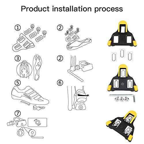 DXLing 1 par Tacos de Bicicleta Tacos para pedales de bicicleta con bloqueo automátic Calas para Bicicleta de Carretera Ciclismo Pedales Tacos de Pedal de Ciclismo Pedales de ciclismo autobloqueante