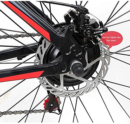 D&XQX Bicicleta eléctrica Montaña (26-29 Pulgadas), con Gran Capacidad extraíble de Iones de Litio (36V 250W), Bicicleta eléctrica 24 Speed ​​Gear y Modos de Trabajo de Tres,Rojo,29 * 15.5in