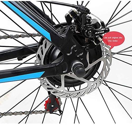 D&XQX Bicicleta eléctrica Montaña (26-29 Pulgadas), con Gran Capacidad extraíble de Iones de Litio (36V 250W), Bicicleta eléctrica 24 Speed ​​Gear y Modos de Trabajo de Tres,Azul,26 * 15.5in