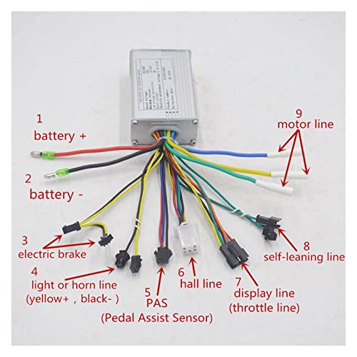 DZJUKD Controlador de Scooter Controlador de Scooter eléctrico con Acelerador. LCD Velocidad de visualización for Bldc Motor/Scooter/E Bike Fuerte y Robusto (Color : 36V 350W)