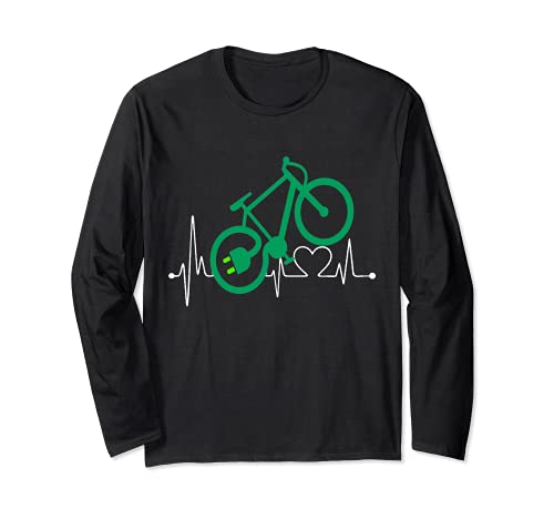 E-bike Heartbeat Funny Bicicleta Eléctrica Verde Energía Manga Larga