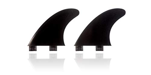 E8 FIN SYSTEM QUILLA Surf FCS Compatible Tri-Set A1 Composite 40% Fibra DE Vidrio. Sistema Fusion Equivalente AM1. Talla L + Estabilizador (Blanco)