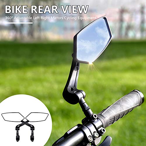 Eachbid Espejo Retrovisor para Bicicleta, Vehículo Eléctrico Amplio Alcance Reflector de Visión Trasera Motocicleta, 360 ° Ajustable Izquierda Derecha Espejos, Ciclismo Carretera de Montaña(1 Pair)