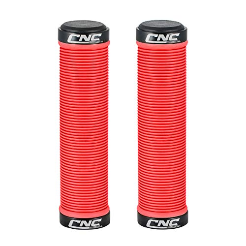 EASTERN POWER 1 Par Puños Bicicleta Montaña, Manillar Puños Bicicleta BMX, Antideslizante Caucho Puños MTB con Doble Bloqueo, Puños Bicicleta Carretera y Bici Plegable, Rojo