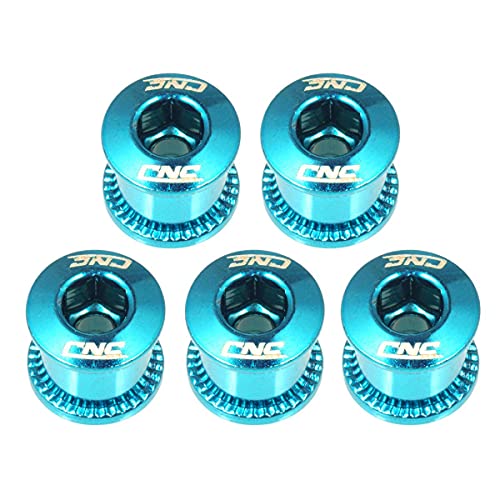 EASTERN POWER 5 Set Tornillos Plato Bicicleta, Tornillos Platos MTB,Tornillos Bici para Doble Plato Shimano/Sram, Azul