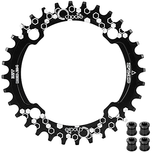 EASTERN POWER Plato 30 Dientes BCD 104, Plato BCD 104 Bicicleta Montaña, Aluminio Monoplato 30 Dientes MTB, Negro(Incluye 4 Tornillos Plato)