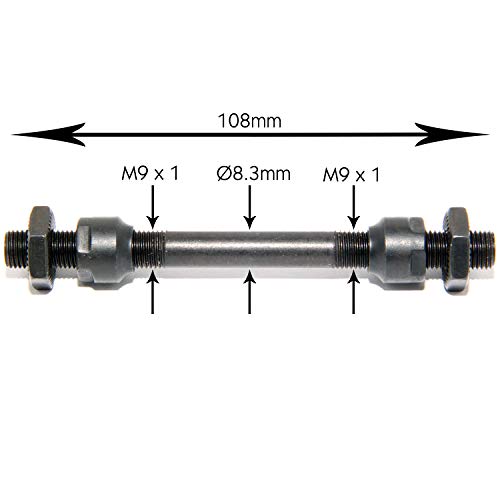 Easyboost Eje de Rueda Trasera 10 x 145mm Hueco Bicicleta MTB Tuerca Cónica Pivote Universal y Tuerca Hexagonal