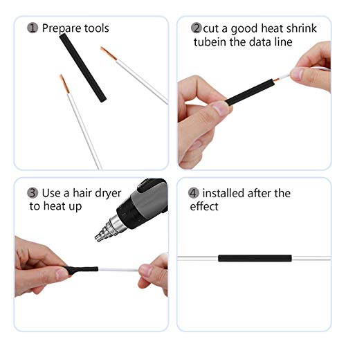 EasyULT 333 Piezas 3: 1 Tubo Termorretráctil, Poliolefina Tubo de Cable de Alambre de Funda, 9 Tamaños Envoltura de Alambre, Tubo Adhesivo de Doble Pared con Recubrimiento