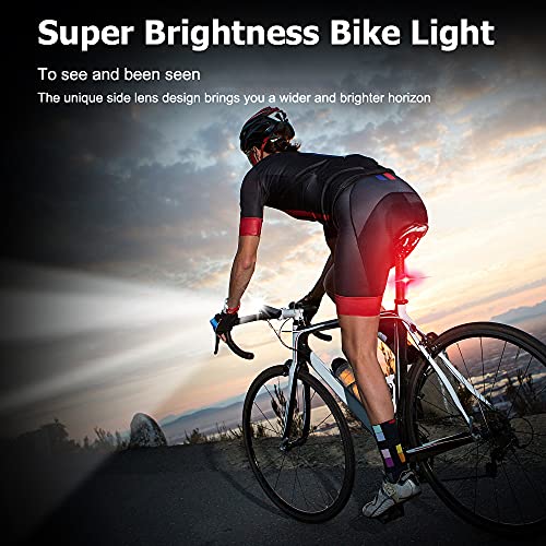 EBUYFIRE Luz Bicicleta LED Recargable USB, 6*LED 3000 Lumens Potente Luces Bicicleta Delantera y Trasera, 5200 mAh 5 Modos, IPX5 Impermeable Luces Apto para Todas Las Bicicletas