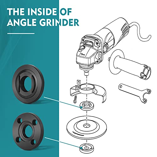 Ecarke Grinder Llave de ángulo de brida Llave de metal Tuerca de bloqueo para Milwaukee Makita 193465-4 Bosch Black & Decker Ryobi 4.5"5" 5/8-11