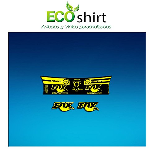 Ecoshirt GJ-IXD4-2ZMH Pegatina Sticker Shock Fox Float CTD Evolution Series Am197 Aufkleber Decals Autocollants Amortiguador, Amarilo