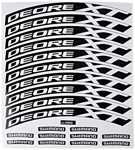 Ecoshirt, M5-RVEH-INKP, Pegatinas Stickers Llanta Rim Shimano Deore XT AM49 MTB Downhill, Blanco 29"