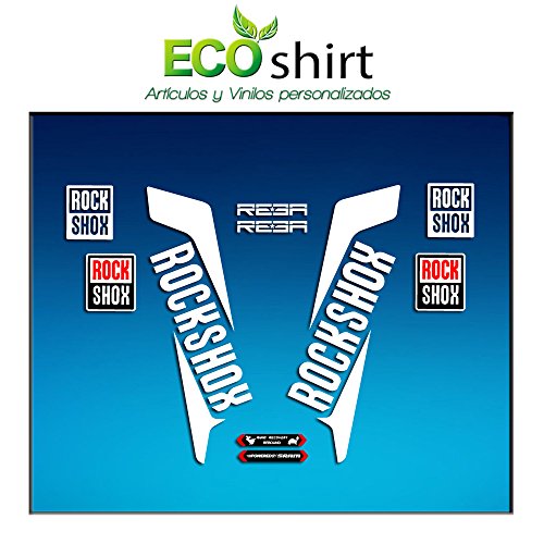 Ecoshirt Pegatinas Horquilla Stickers Fork Rockshox Reba 2016 Am33 Stickers Aufkleber Decals Adesivi Bike BTT MTB Cycle, Blanco 29"