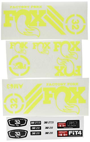 Ecoshirt Pegatinas Sticker Fork Fox 32 Am63 Aufkleber Decals Autocollants Adesivi Forcela Gabel Fourche, Amarillo Fluor