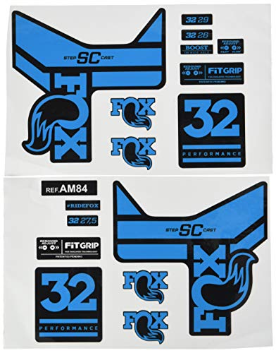 Ecoshirt Pegatinas Stickers Fork Fox 32 SC Performance 2017 Am84 Aufkleber Decals Autocollants Adesivi Forcela Gabel Fourche, Azul Claro