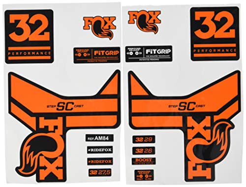 Ecoshirt Pegatinas Stickers Fork Fox 32 SC Performance 2017 Am84 Aufkleber Decals Autocollants Adesivi Forcela Gabel Fourche, Naranja