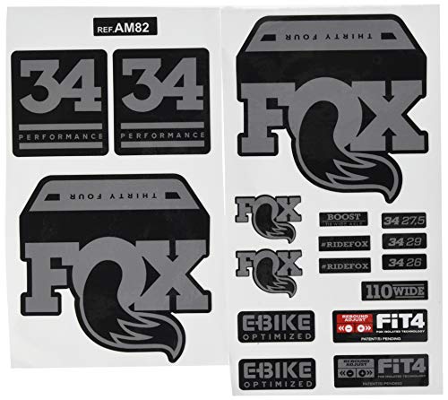 Ecoshirt Pegatinas Stickers Fork Fox 34 Performance Elite 2017 Am82 Aufkleber Decals Autocollants Adesivi Forcela Gabel Fourche, Gris