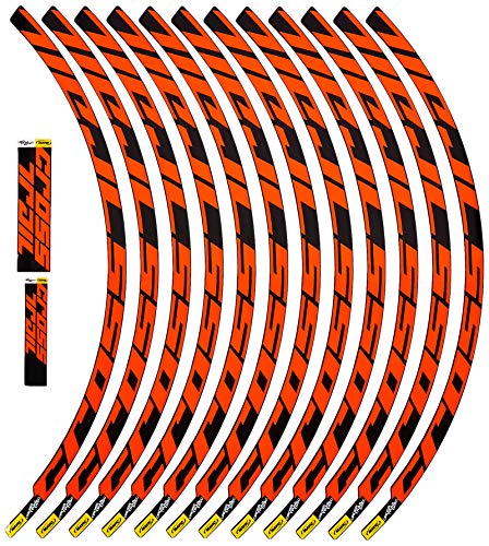 Ecoshirt Pegatinas Stickers Llanta Rim Mavic Crosstrail Bike 29" Am58 MTB Downhill, Naranja 29"