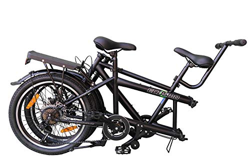 Ecosmo 20TF01BL Bicicleta tándem plegable de 20", 7 velocidades