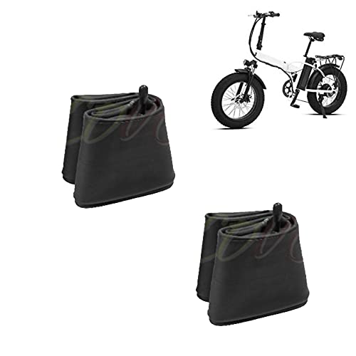 ECOVELO 2 Camere D'aria 20 X 4.0 per Fat Valvola America Schrader Ruota MTB Pneumatici E-Bike Bici Elettrica 2 cámaras de Aire, Unisex Adulto, Negro