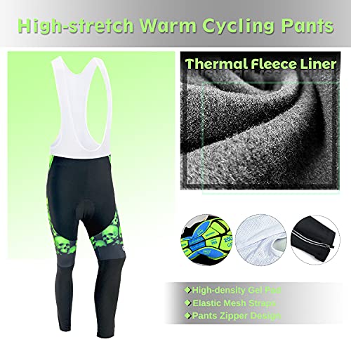 EDMRIK Conjunto de Ropa Ciclismo para Hombre Manga Larga, Traje Bicicleta Térmico y Pantalón de Ciclista Invierno Largo (XL, DCTIAM06)