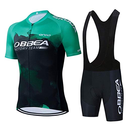 EDMRIK Maillot Ciclismo Hombre, Traje Ciclismo y Culotte Ciclismo con Culotte 5D Gel Pad para Deportes al Aire Libre Bicicleta (BK-OA4, L)