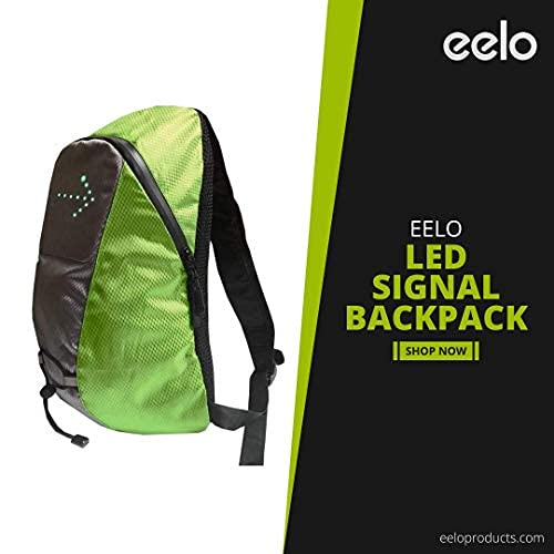 eelo Cyglo Lite: la última Mochila para Bicicletas al Aire Libre para una Visibilidad y Conciencia Completas. Mantener al Conductor a Salvo de Conductores descuidados. LED - Verde (Lite)