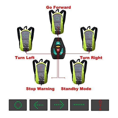 eelo Cyglo Lite: la última Mochila para Bicicletas al Aire Libre para una Visibilidad y Conciencia Completas. Mantener al Conductor a Salvo de Conductores descuidados. LED - Verde (Lite)