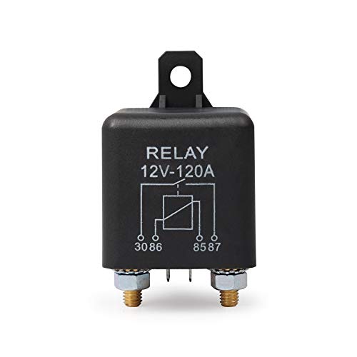 Ehdis Relés Coche 12V 120A 4 Pin Relay Box Negro batería de Coche para el Carro del vehículo automotor Pesado Van Barco Excavadora + 2 + 2 Borne de Contacto Huella