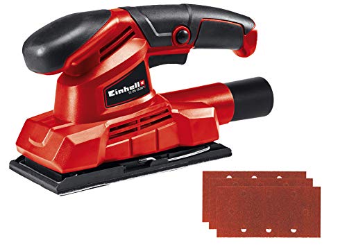 Einhell Lijadora orbital TC-OS 1520/1 (150W, 24.000 1min de velocidad de oscilación, velcro y dispositivo de sujeción, empuñadura suave, incl. 3x papel de lija (P120))