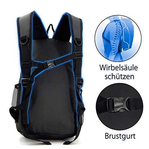 ekavale - Mochila de bicicleta para hombre y mujer, ultraligera, solo 400 gramos, resistente al agua, para moto, mountain biker, en color negro.