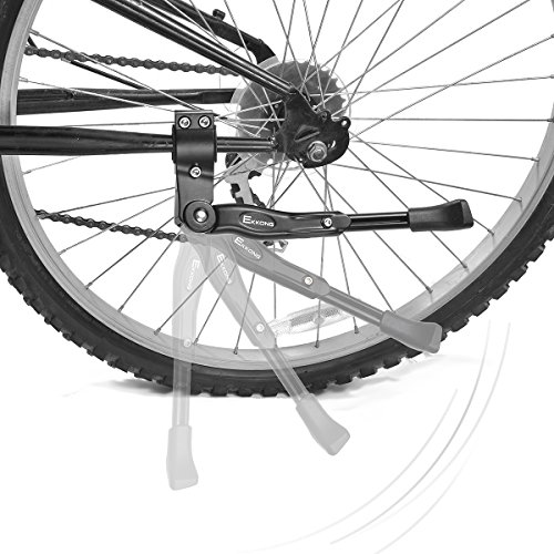 EKKONG Pata de Cabra Bicicletas, Aluminio Aleación Ajustable Bici Pata de Cabra Bicicleta Caballete Lateral con pie de Goma Antideslizante para Bicicletas 24"- 27"