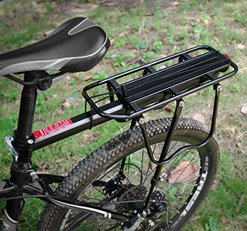 EKKONG Portaequipajes Bicicleta, Aleación de Aluminio Ajustable Portaequipaje Bicicleta Montaña con Reflector, Carga Máxima de 90 kg
