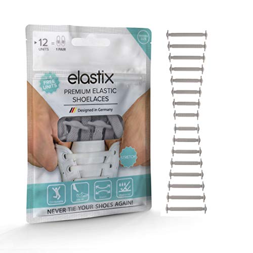 Elastix Sneaker Cordones Elásticos de Goma Sin Nudos para Adultos – Cordones Sin Nudos Planos Silicona para Ocio y Deporte